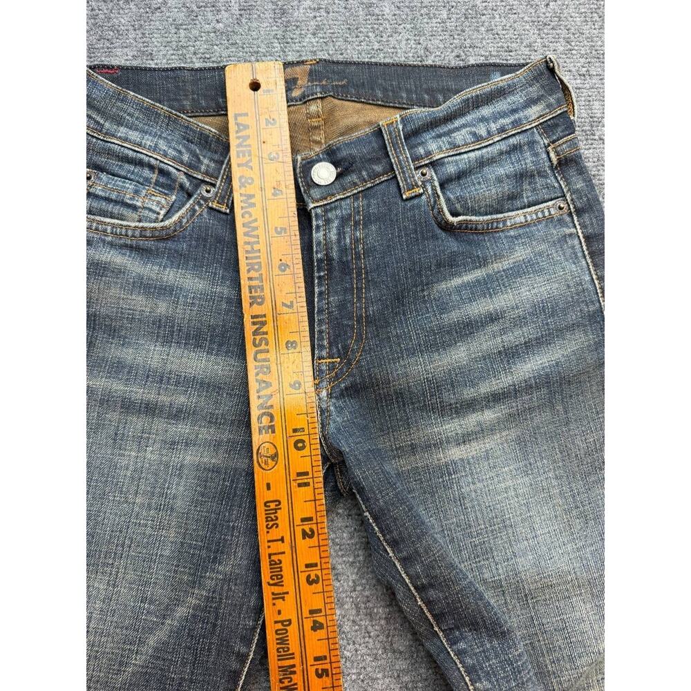 Vintage Y2K 7 For All Mankind Jeans Womens 28 Low Rise Bootcut Gray Black USA - Picture 10 of 15